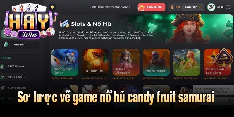 Sơ lược về game nổ hũ candy fruit samurai 