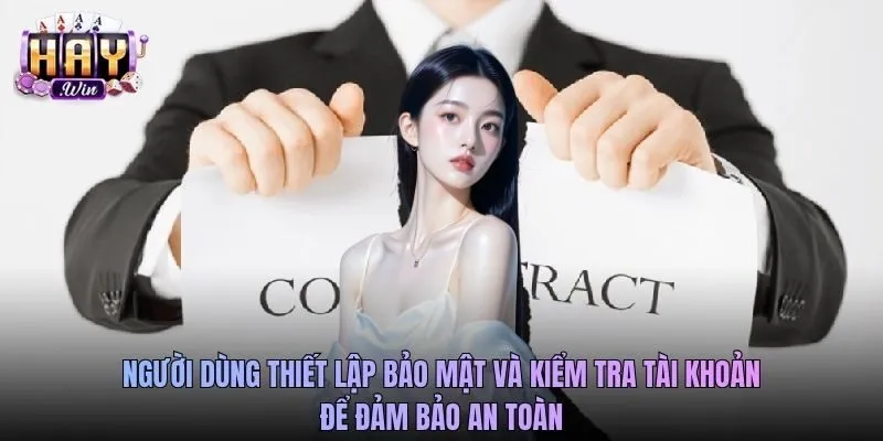 Người dùng thiết lập bảo mật và kiểm tra tài khoản để đảm bảo an toàn